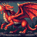 A pixel art dragon sprite, one of Pixel Nova Studio's examples